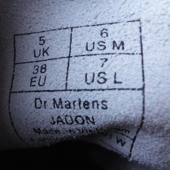 DR MARTENS Women's White Leather Chunky Sole "Jadon" Combat Boots Size 7 - Picture 7 of 7